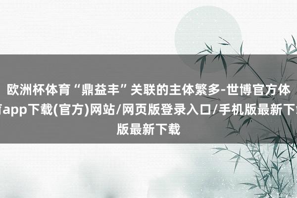 歐洲杯體育“鼎益豐”關聯的主體繁多-世博官方體育app下載(官方)網站/網頁版登錄入口/手機版最新下載