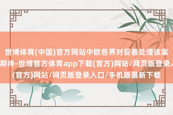 世博體育(中國)官方網站中歐各界對妥善處理該案皆有激烈呼聲和很高期待-世博官方體育app下載(官方)網站/網頁版登錄入口/手機版最新下載
