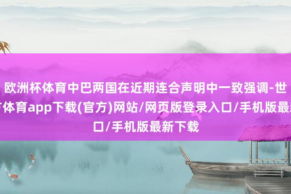 歐洲杯體育中巴兩國在近期連合聲明中一致強(qiáng)調(diào)-世博官方體育app下載(官方)網(wǎng)站/網(wǎng)頁版登錄入口/手機(jī)版最新下載