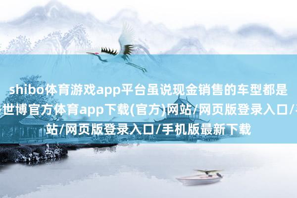 shibo體育游戲app平臺雖說現金銷售的車型都是2022年上市的-世博官方體育app下載(官方)網站/網頁版登錄入口/手機版最新下載