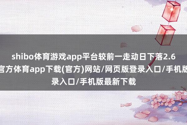 shibo體育游戲app平臺較前一走動日下落2.67%-世博官方體育app下載(官方)網站/網頁版登錄入口/手機版最新下載