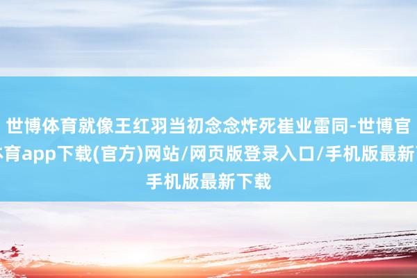 世博體育就像王紅羽當初念念炸死崔業雷同-世博官方體育app下載(官方)網站/網頁版登錄入口/手機版最新下載