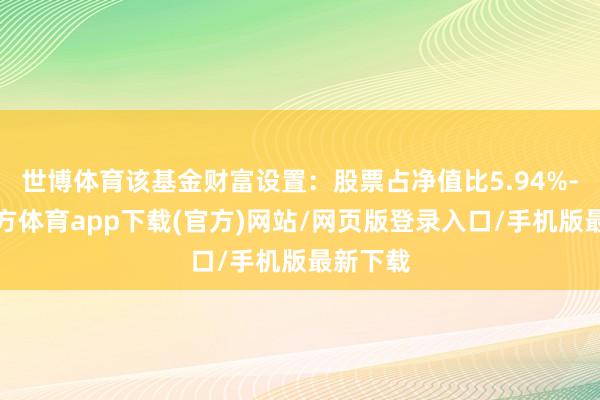 世博體育該基金財富設置：股票占凈值比5.94%-世博官方體育app下載(官方)網站/網頁版登錄入口/手機版最新下載