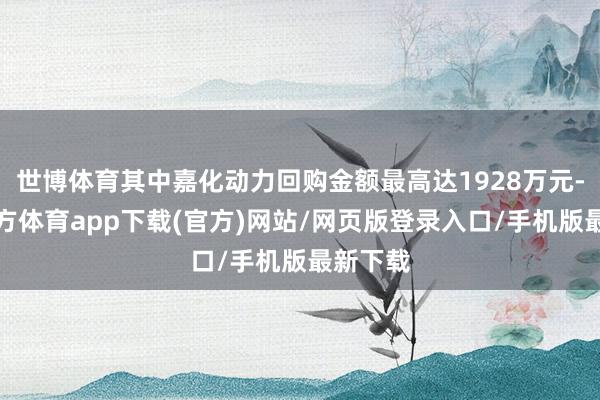 世博體育其中嘉化動力回購金額最高達1928萬元-世博官方體育app下載(官方)網站/網頁版登錄入口/手機版最新下載
