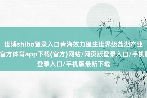 世博shibo登錄入口青海效力誕生世界級(jí)鹽湖產(chǎn)業(yè)基地-世博官方體育app下載(官方)網(wǎng)站/網(wǎng)頁版登錄入口/手機(jī)版最新下載