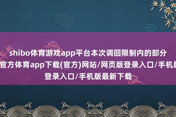 shibo體育游戲app平臺本次調回限制內的部分車輛-世博官方體育app下載(官方)網站/網頁版登錄入口/手機版最新下載