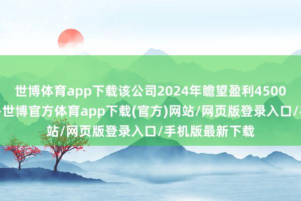 世博體育app下載該公司2024年瞻望盈利4500萬至6750萬元-世博官方體育app下載(官方)網站/網頁版登錄入口/手機版最新下載