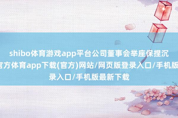 shibo體育游戲app平臺公司董事會舉座保捏沉穩-世博官方體育app下載(官方)網站/網頁版登錄入口/手機版最新下載
